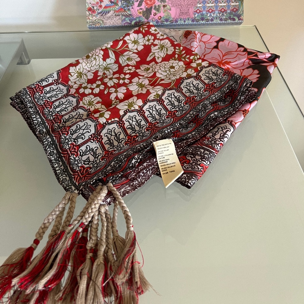 JOHNNY WAS Block Silk Scarf - Picture 1 of 8